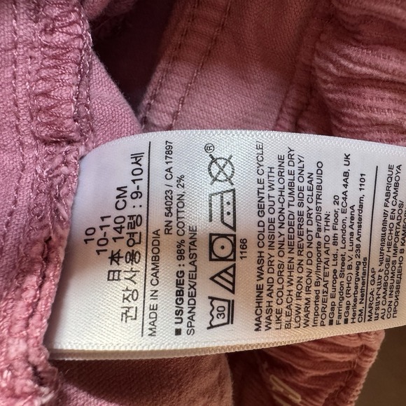 GAP Kids Girls Pink Corduroy Pants Size 10‎ High Rise 70s Flare Stretch Y2K Vibe - Picture 6 of 6